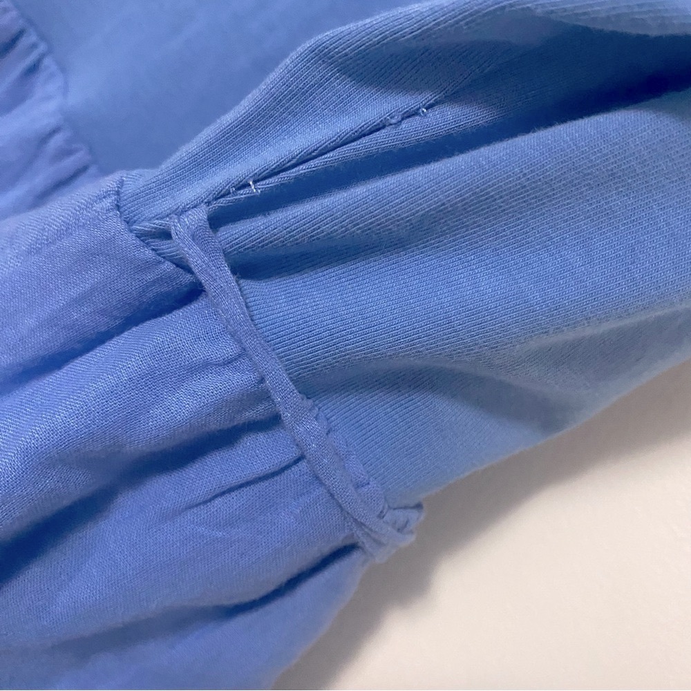 Elegant Cotton Blue Sleeveless Dress - Picture 7 of 7
